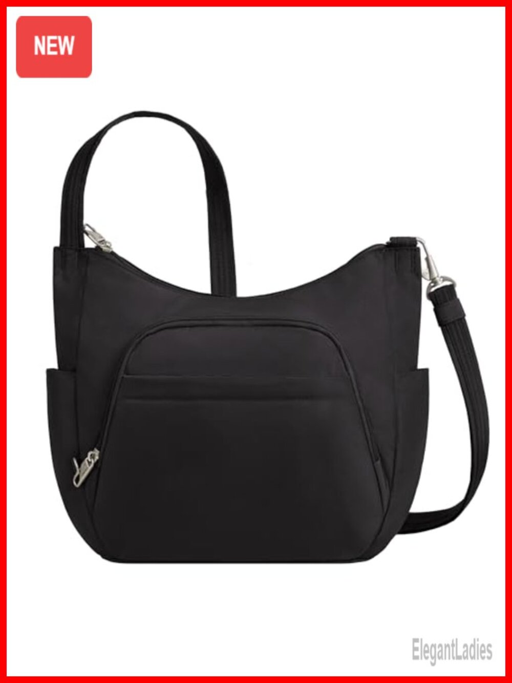 Travelon Anti-Theft Crossbody Bucket Bag Slash-Resistant RFID 10" Tablet